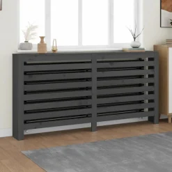 Fashion Muebles tifón Cubierta de radiador madera maciza de pino gris 169x19x84 cm Gris