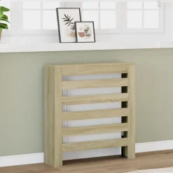 Fashion Muebles tifón Cubierta de radiador madera ingeniería roble Sonoma 78x20x82 cm Marrón
