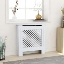 New Muebles tifón Cubierta para radiador MDF blanco 78 cm Blanco