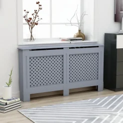 Hot Muebles tifón Cubierta para radiador MDF gris antracita 152x19x81,5 cm Antracita