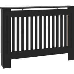 Outlet Muebles tifón Cubierta para radiador MDF negro 112x19x81,5 cm Negro