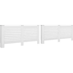 Outlet Muebles tifón Cubiertas para radiador 2 unidades MDF blanco 172x19x81,5 cm Blanco