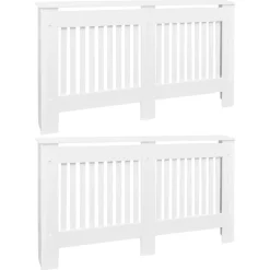 Outlet Muebles tifón Cubiertas para radiador 2 unidades MDF blanco 152 cm Blanco