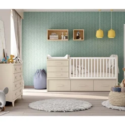 Best Muebles tifón Dormitorio infantil cuna convertible, comodín y estantes LOBBY 267
