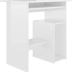 Best Muebles tifón Escritorio de madera contrachapada blanco brillo 80x45x74 cm Blanco