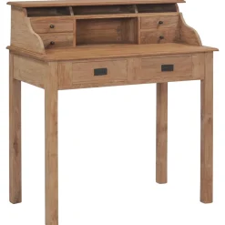 Best Muebles tifón Escritorio de madera maciza de teca 90x50x100 cm Marrón