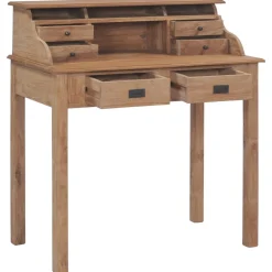 Best Muebles tifón Escritorio de madera maciza de teca 90x50x100 cm Marrón