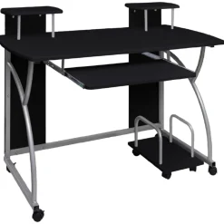 Best Muebles tifón Escritorio ordenador madera contrachapada negro 110x52x88,5 cm Negro