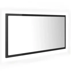 Best Muebles tifón Espejo de baño LED acrílico gris brillo 90x8,5x37 cm Gris