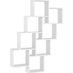 Best Muebles tifón Estante de cubo pared madera contrachapada blanco 90x15x119 cm Blanco