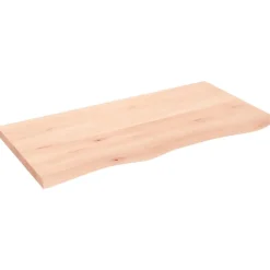 Best Muebles tifón Estante de pared madera maciza roble sin tratar 100x50x(2-4) cm Marrón