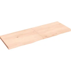 Best Muebles tifón Estante de pared madera maciza roble sin tratar 140x50x(2-4) cm Marrón