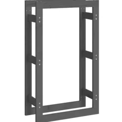Online Muebles tifón Estante para leña madera maciza de pino gris 60x25x100 cm Gris