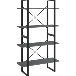 Best Muebles tifón Estantería 4 niveles madera maciza de pino gris 80x30x140 cm Gris