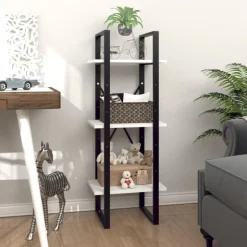 Best Muebles tifón Estantería de 3 niveles madera contrachapada blanco 40x30x105cm Blanco