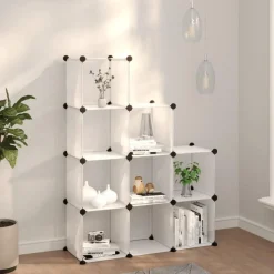 Best Muebles tifón Estantería de cubos con 9 compartimentos PP transparente Transparente