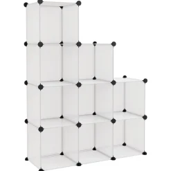 Best Muebles tifón Estantería de cubos con 9 compartimentos PP transparente Transparente