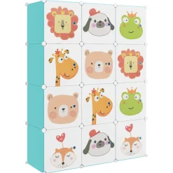 Best Muebles tifón Estantería infantil de cubos con 12 compartimentos verde PP Verde