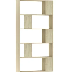 Outlet Muebles tifón Estantería madera contrachapada color roble Sonoma 80x24x159 cm Marrón