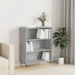 Clearance Muebles tifón Estantería madera de ingeniería gris hormigón 69,5x32,5x90 cm Marrón