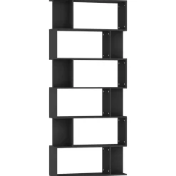 Sale Muebles tifón Estantería/divisor madera contrachapada negro 80x24x192 cm Negro