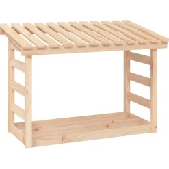 New Muebles tifón Leñero de madera maciza de pino 108x64,5x78 cm Natural