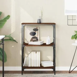 Online Muebles tifón Librería 3 estantes madera ingeniería roble marrón 59x35x90,5cm Marrón