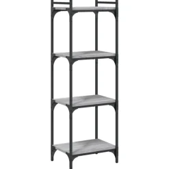 Best Muebles tifón Librería 4 estantes madera ingeniería gris Sonoma 40x30x120 cm Gris
