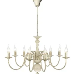 Best Muebles tifón Lámpara de araña antique metal blanco 8 bombillas E14