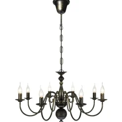 Best Muebles tifón Lámpara de araña antique metal negro 8 bombillas E14 Negro