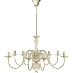 Best Muebles tifón Lámpara de araña antique metal blanco 8 bombillas E14