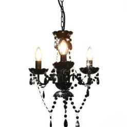 Best Muebles tifón Lámpara de araña con cuentas negro redonda 3 x E14