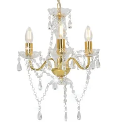 Best Muebles tifón Lámpara de araña con cuentas dorado redonda 3 x E14