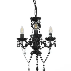 Best Muebles tifón Lámpara de araña con cuentas negro redonda 3 x E14