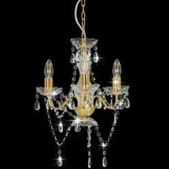 Best Muebles tifón Lámpara de araña con cuentas dorado redonda 3 x E14