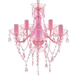 Best Muebles tifón Lámpara de araña de cristal 5 bombillas rosa