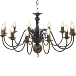 Best Muebles tifón Lámpara de araña negro antiguo 12 bombillas E14
