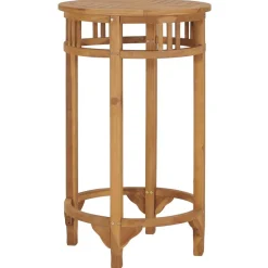 Best Muebles tifón Mesa alta de bar de madera maciza de teca Ø 60 cm Marrón