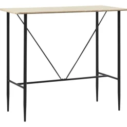 Best Muebles tifón Mesa alta de cocina MDF color roble 120x60x110 cm Marrón
