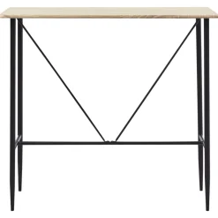 Best Muebles tifón Mesa alta de cocina MDF color roble 120x60x110 cm Marrón