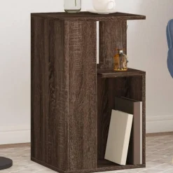 Best Muebles tifón Mesa auxiliar madera de ingeniería roble marrón 35x35x60 cm Marrón
