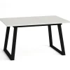 Clearance Muebles tifón Mesa comedor pata metálica trapecio negra EINAR Polar Ext.140(191) 90