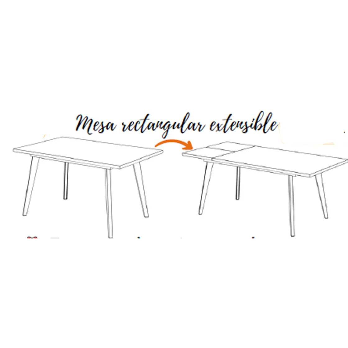 Clearance Muebles tifón Mesa comedor pata metálica inclinada negra EINAR Polar Ext. 90 140(191)