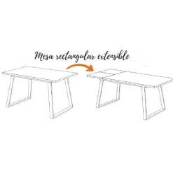 Clearance Muebles tifón Mesa comedor pata metálica trapecio negra EINAR Polar Ext.140(191) 90
