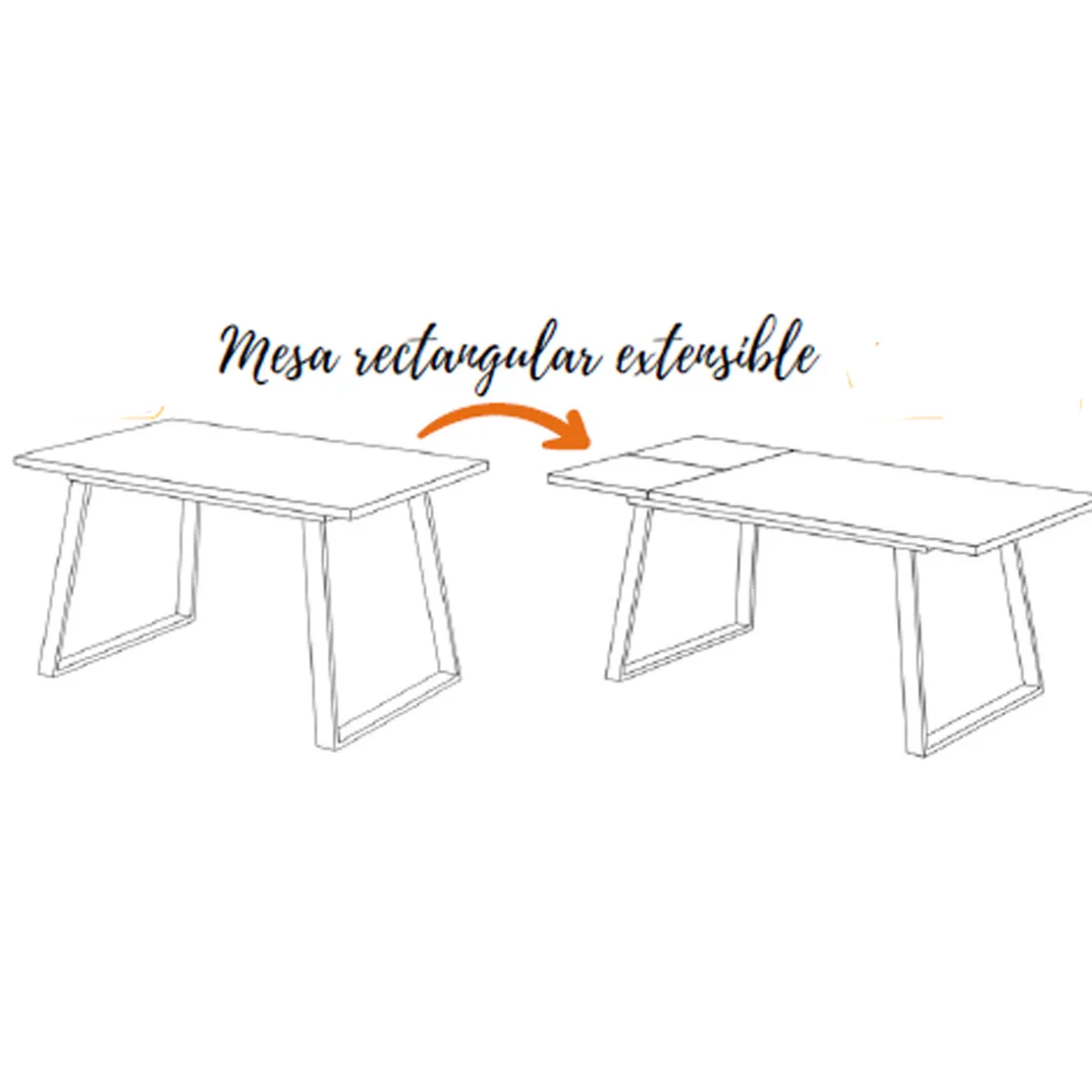 Clearance Muebles tifón Mesa comedor pata metálica trapecio negra EINAR Polar Ext.140(191) 90