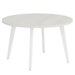 Discount Muebles tifón Mesa comedor redonda pata metalica inclinada blanca EINAR Polar Fija 100 cm. DIAM.