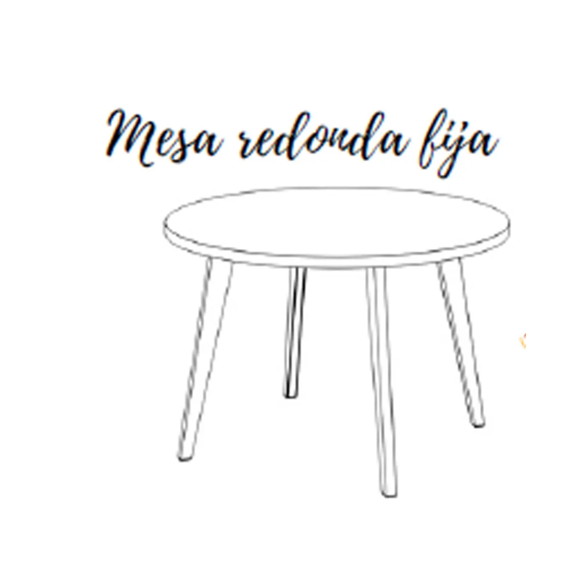 Discount Muebles tifón Mesa comedor redonda pata metalica inclinada blanca EINAR Polar Fija 100 cm. DIAM.