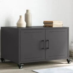 Best Muebles tifón Mesa de centro acero negro 68x50x43,5 cm Negro