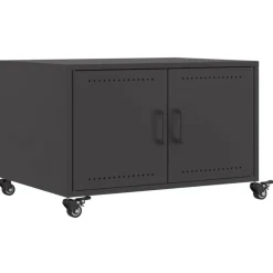 Best Muebles tifón Mesa de centro acero negro 68x50x43,5 cm Negro