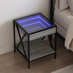 Best Muebles tifón Mesa de centro con Infinity LED gris Sonoma 40x40x49 cm Gris